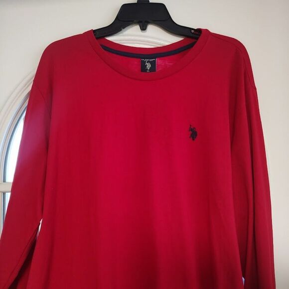 New U.S. Polo Red Long Sleeved Shirt Size Men's XL - Picture 2 of 2